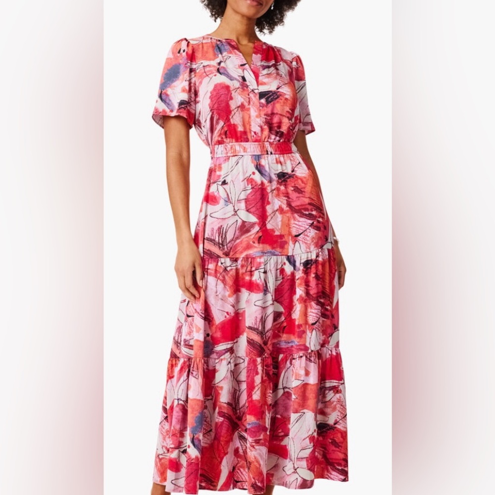 NIC+ZOE Scribble Bouquet Daydream Maxi Dress